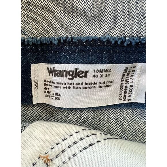 Wrangler Blue Denim Straight Leg Jeans 40 x 34 - Picture 3 of 5